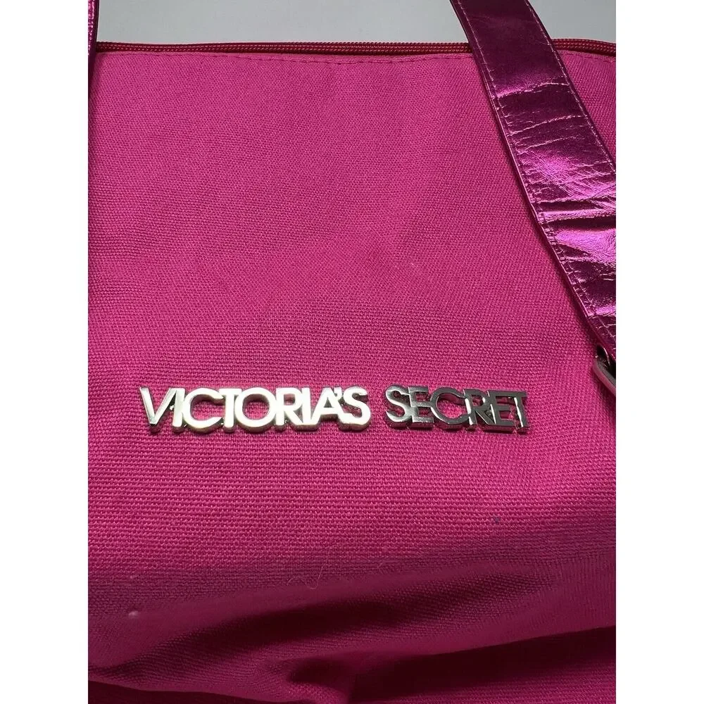 Victoria's Secret Travel Tote Bag Hot Pink Foil NWT $99‎ MSRP - Picture 2 of 6